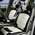 FORTUNE Custom Auto Car Seat Cover Cushion Set artificial leather - Beige Black