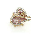 Hair Jewelry Crystal Lover Gold Plated Metal Rhinestone Hair Clip Claw Clamp - Purple