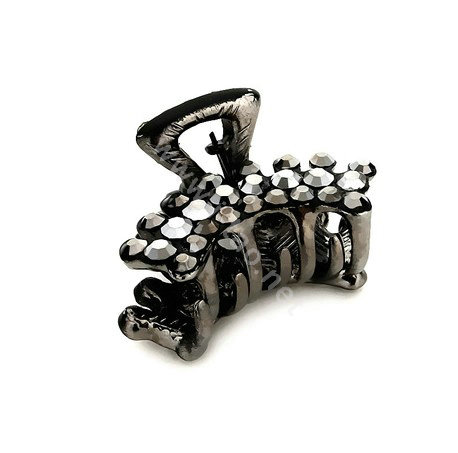 Hair Jewelry Crystal Rhinestone Metal Hair Clip Claw Clamp - Black