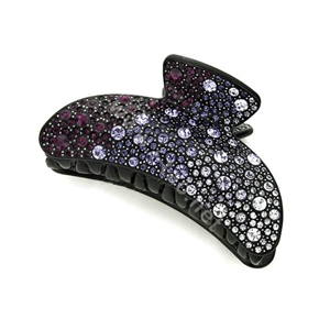 Hair Jewelry Full Diamond Rhinestone Crystal Hair Clip Claw Clamp - Black