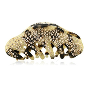 Hair Jewelry Rhinestone Crystal Full Diamond Hair Clip Claw Clamp - Black