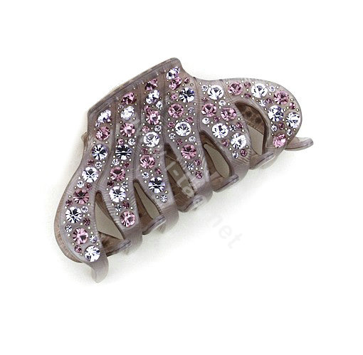 Hair Jewelry Rhinestone Crystal Woman Hair Clip Claw Clamp - Purple