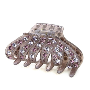 Hair Jewelry Rhinestone Crystal Woman Hair Clip Claw Clamp - Purple