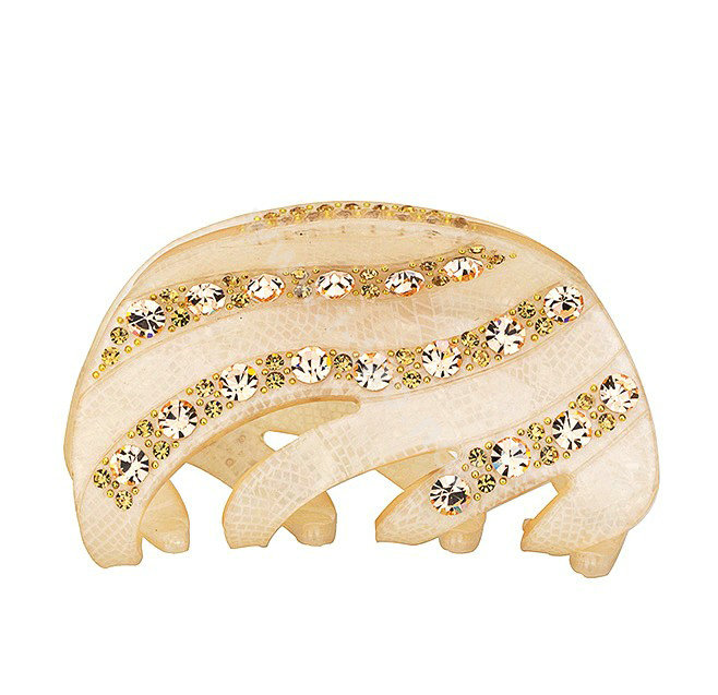 Hair Jewelry Sparkly Diamond Crystal Rhinestone Hair Clip Claw Clamp - Champagne