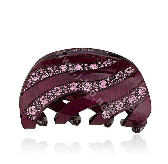 Hair Jewelry Sparkly Diamond Crystal Rhinestone Hair Clip Claw Clamp - Purple