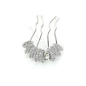Elegant Hair Jewelry Rhinestone Crystal Metal Hairpin Clip Comb Pin - White