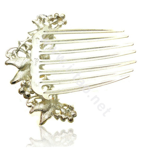 Elegant Hair Accessories Rhinestone Crystal Butterfly Alloy Hair Combs Clip - Pink