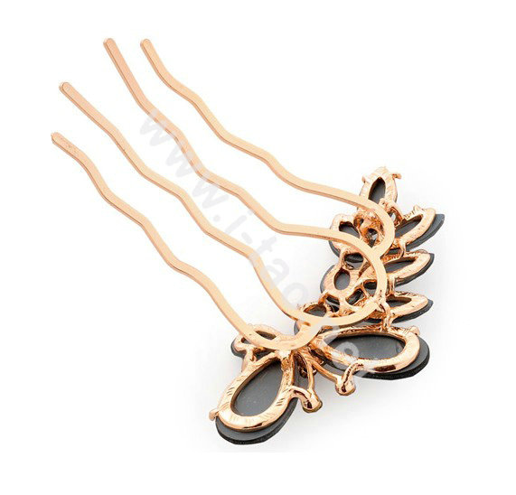 Hair Accessories Rhinestone Crystal Alloy Butterfly Hair Pin Clip Fork Combs - Multicolor