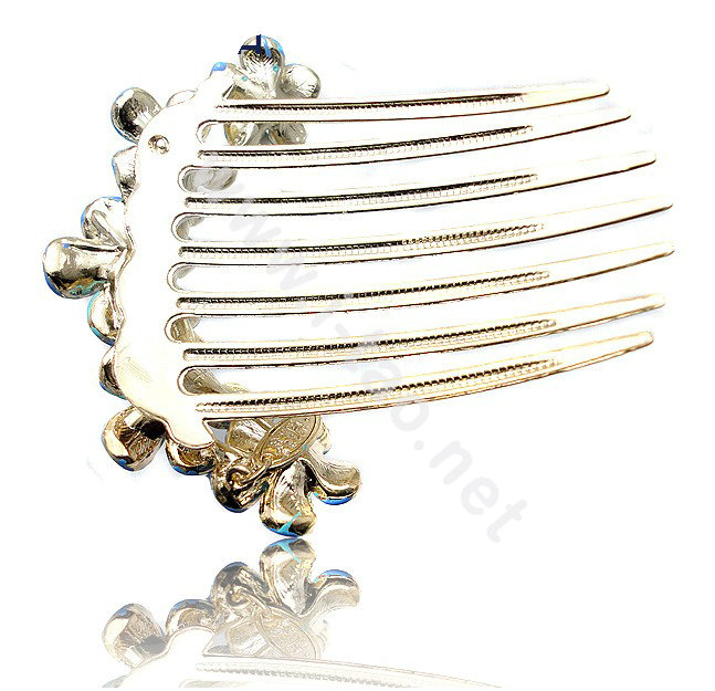 Hair Accessories Rhinestone Crystal Flower Alloy Hair Clip Combs - Champagne