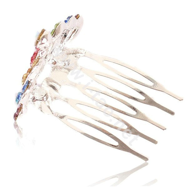 Mini Crown Alloy Hair Accessories Rhinestone Crystal Hair Pin Clip Combs - Purple