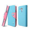 IMAK Cross leather Case Button Holster Cover for Sony Ericsson M35h Xperia SP - Blue