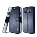 IMAK Flip leather Case support book Holster Cover for Samsung i829 Galaxy Style Duos - Dark Blue
