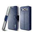 IMAK R64 lines leather Case support Holster Cover for Samsung i8552 Galaxy Win - Dark blue