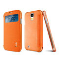 IMAK Shell Leather Case Holster Cover Skin for Samsung GALAXY S4 I9500 SIV i9502 i9508 i959 - Orange