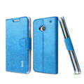 IMAK Slim Flip leather Case support Holster Cover for HTC One M7 801e - Blue