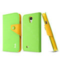 IMAK cross Flip leather case Button Holster holder cover for Samsung GALAXY S4 I9500 SIV - Green