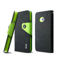 IMAK cross Flip leather case book Holster holder cover for HTC One M7 801e - Black