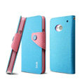 IMAK cross Flip leather case book Holster holder cover for HTC One M7 801e - Blue