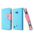IMAK cross Flip leather case book Holster holder cover for Nokia Lumia 720 - Blue