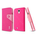 IMAK cross Flip leather case book Holster holder cover for Samsung GALAXY S4 I9500 SIV - Rose