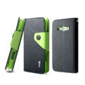 IMAK cross Flip leather case book Holster holder cover for Samsung i829 Galaxy Style Duos - Black
