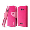 IMAK cross leather case Button holster holder cover for Coolpad 5890 - Rose