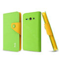 IMAK cross leather case Button holster holder cover for Huawei C8813 - Green