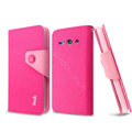 IMAK cross leather case Button holster holder cover for Huawei C8813 - Rose