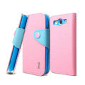 IMAK cross leather case Button holster holder cover for Samsung i939D GALAXY SIII - Pink
