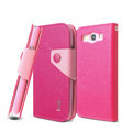 IMAK cross leather case Button holster holder cover for Samsung i939D GALAXY SIII - Rose