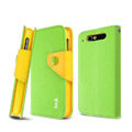 IMAK cross leather case Button holster holder cover for TCL S800 - Green