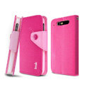 IMAK cross leather case Button holster holder cover for TCL S800 - Rose