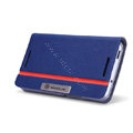 Nillkin Simplicity leather Case Stand Holster Cover Skin for HTC One 802t - Blue