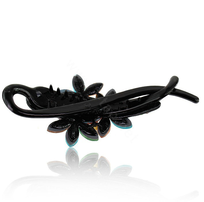 Crystal Rhinestone Flower Twist Hair Clip Slide Clamp Hair Accessories - Multicolor