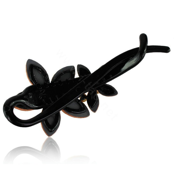 Diamond Crystal Flower Twist Hair Clip Slide Clamp Hair Accessories - Purple