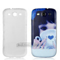IMAK Painting Relievo Case  Girl Battery Cover for Samsung Galaxy SIII S3 I9300 - Blue