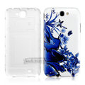 IMAK Painting Relievo Case Flower Battery Cover for Samsung N7100 GALAXY Note2 - Blue