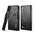 IMAK R64 book leather Case support flip Holster Cover for Huawei P6 - Black