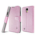 IMAK golden silk book leather Case support flip Holster Cover for Samsung GALAXY S4 I9500 SIV - Pink