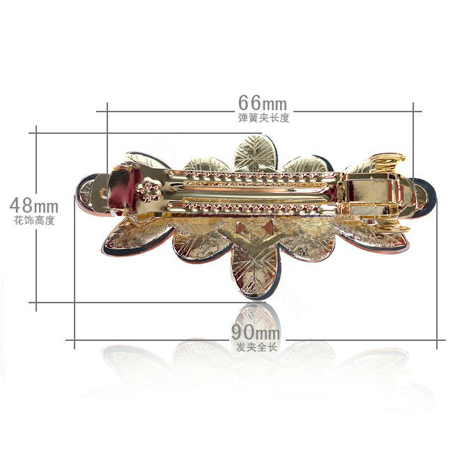 Rhinestone Crystal Flower Hair Clip Barrette Metal Hair Slide - Multicolor