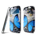IMAK Flip Leather Case Holster Painting Battery Cover for Samsung I9200 Galaxy Mega 6.3 - Butterfly