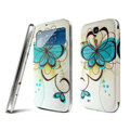 IMAK Flip Leather Case Holster Painting Battery Cover for Samsung I9200 Galaxy Mega 6.3 - Flower