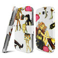 IMAK Flip Painting leather Case support Holster Cover for Samsung Galaxy SIII S3 I9300 - White