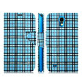 IMAK Flip leather case plaid pattern book Holster cover for Samsung I9200 Galaxy Mega 6.3 - Blue