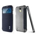IMAK Shell Flip Leather Case Holster Cover Skin for Samsung I9190 GALAXY S4 Mini - Black