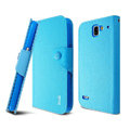 IMAK cross Flip leather case book Holster cover for Coolpad 9070+XO - Blue