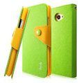 IMAK cross Flip leather case book Holster cover for HTC Butterfly S 901e - Green
