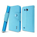 IMAK cross Flip leather case book Holster cover for Samsung I869 Galaxy Win - Blue