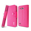 IMAK cross Flip leather case book Holster cover for Samsung I869 Galaxy Win - Rose