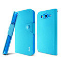 IMAK cross Flip leather case book Holster cover for Samsung I9150 Galaxy Mega 5.8 - Blue
